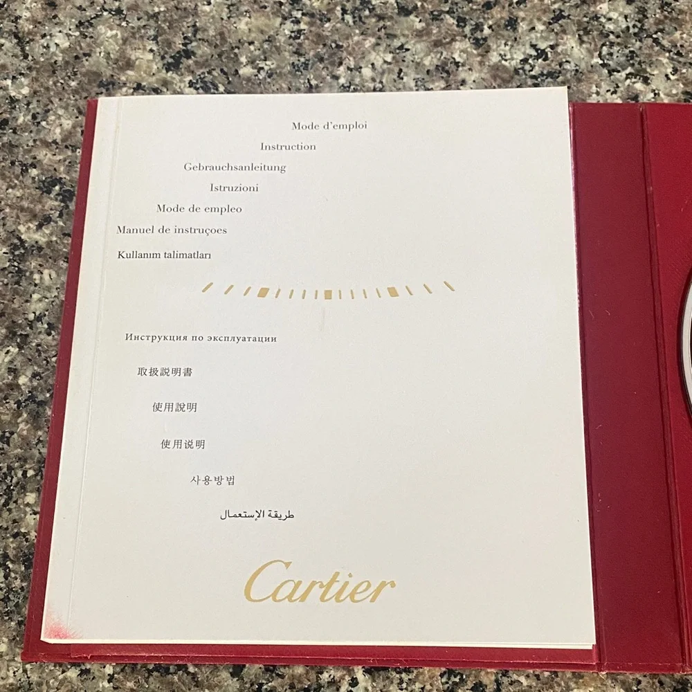 Vintage Cartier Red Collector's watch DVD and certificate